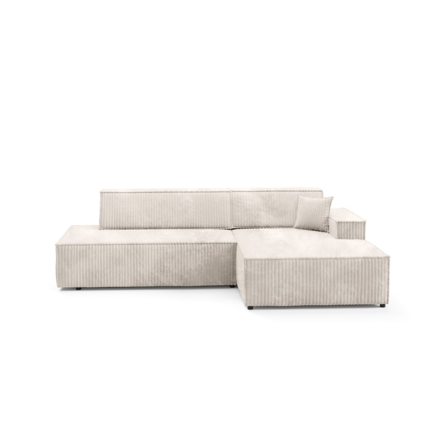 Eck-Schlafsofa mit Stauraum in L-Form TERAMO, rechts, beige