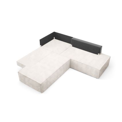 Eck-Schlafsofa mit Stauraum in L-Form TERAMO, rechts, beige