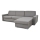 Eck-Schlafsofa zum Ausziehen für den täglichen Gebrauch mit Stauraum, L-Form, LEKA, rechts, grau