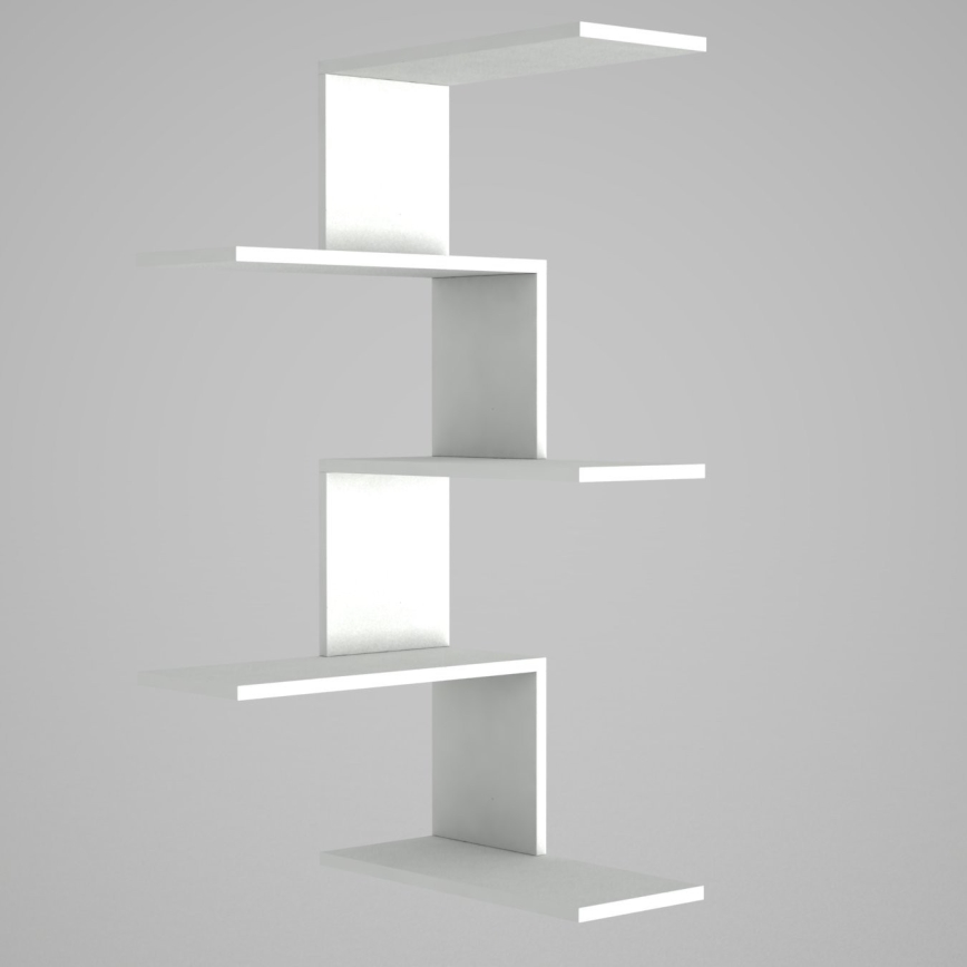 Eck-Wandregal CANIKO 109x51,5 cm weiß