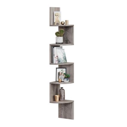 Eck-Wandregal SNAKE grau/braun
