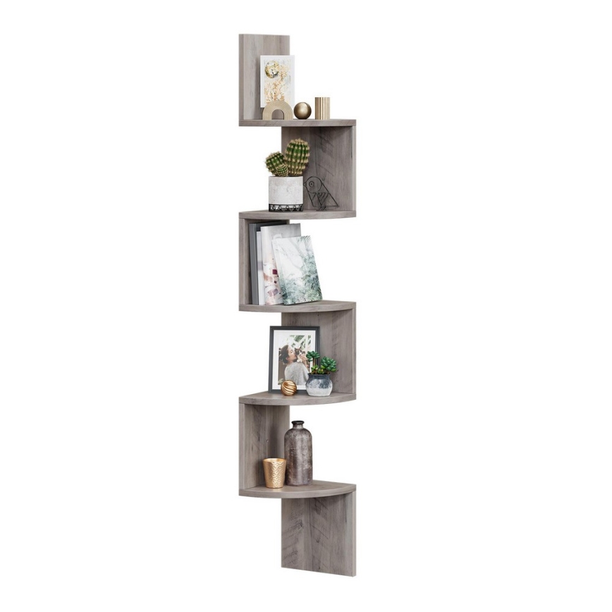 Eck-Wandregal SNAKE grau/braun
