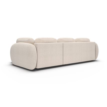 Eckcouch OLBIA mit Schlaffunktion und Stauraum, L‑Form, rechts, beige