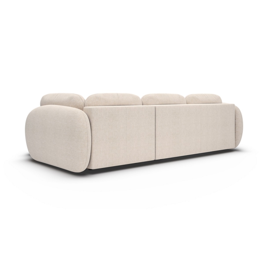Eckcouch OLBIA mit Schlaffunktion und Stauraum, L‑Form, rechts, beige