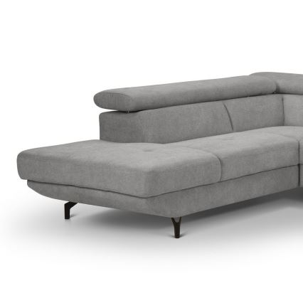 Eck-Schlafsofa mit Stauraum in L-Form BRESCIA links, grau