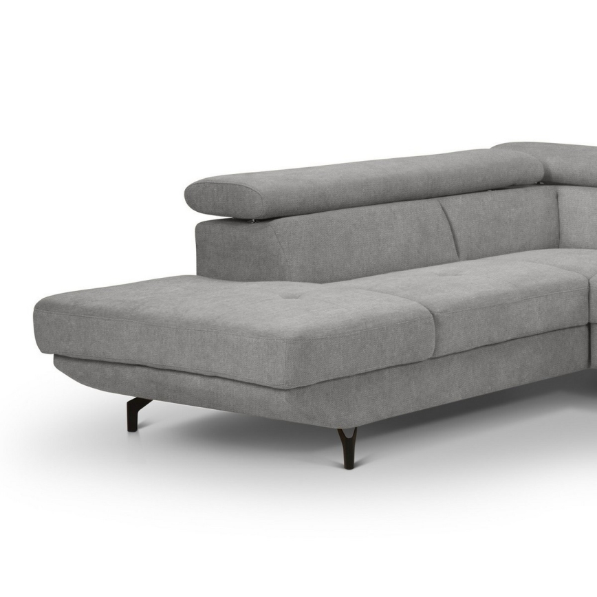 Eck-Schlafsofa mit Stauraum in L-Form BRESCIA links, grau