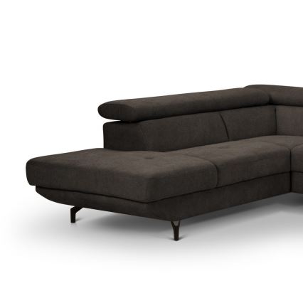 Eck-Schlafsofa mit Stauraum in L-Form BRESCIA links, braun