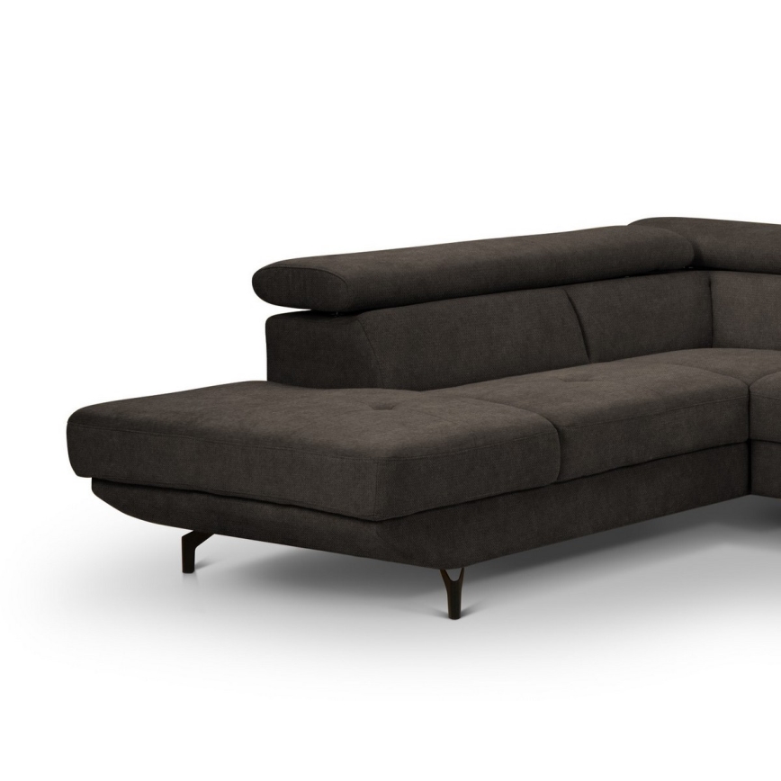 Eck-Schlafsofa mit Stauraum in L-Form BRESCIA links, braun