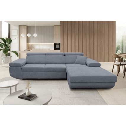 Eck-Schlafsofa mit Stauraum in L-Form CASTELO, rechts, dunkelgrau