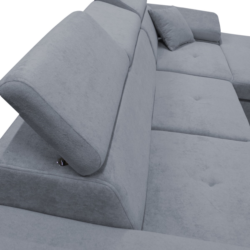 Eck-Schlafsofa mit Stauraum in L-Form CASTELO, rechts, dunkelgrau