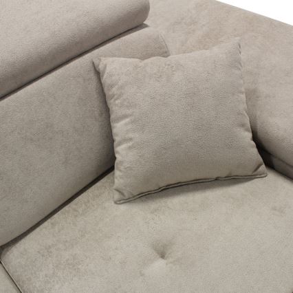Eck-Schlafsofa mit Stauraum in L-Form CASTELO, rechts, grau