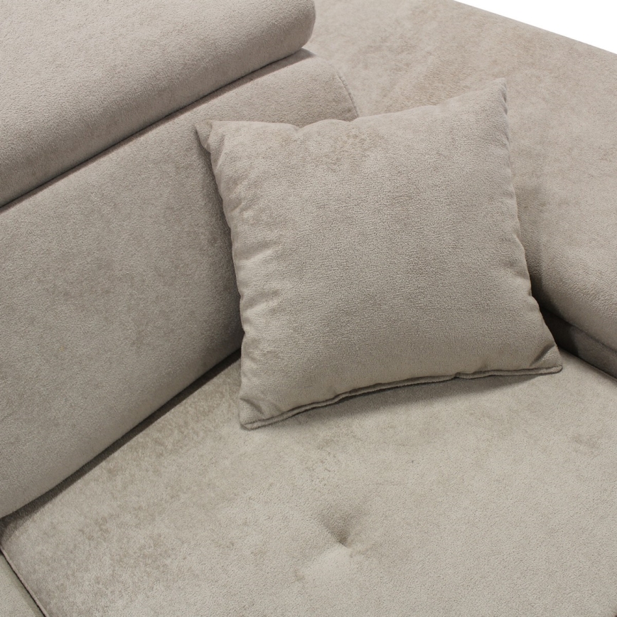 Eck-Schlafsofa mit Stauraum in L-Form CASTELO, rechts, grau