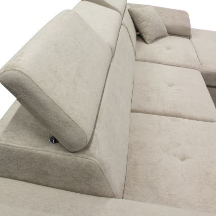 Eck-Schlafsofa mit Stauraum in L-Form CASTELO, rechts, grau