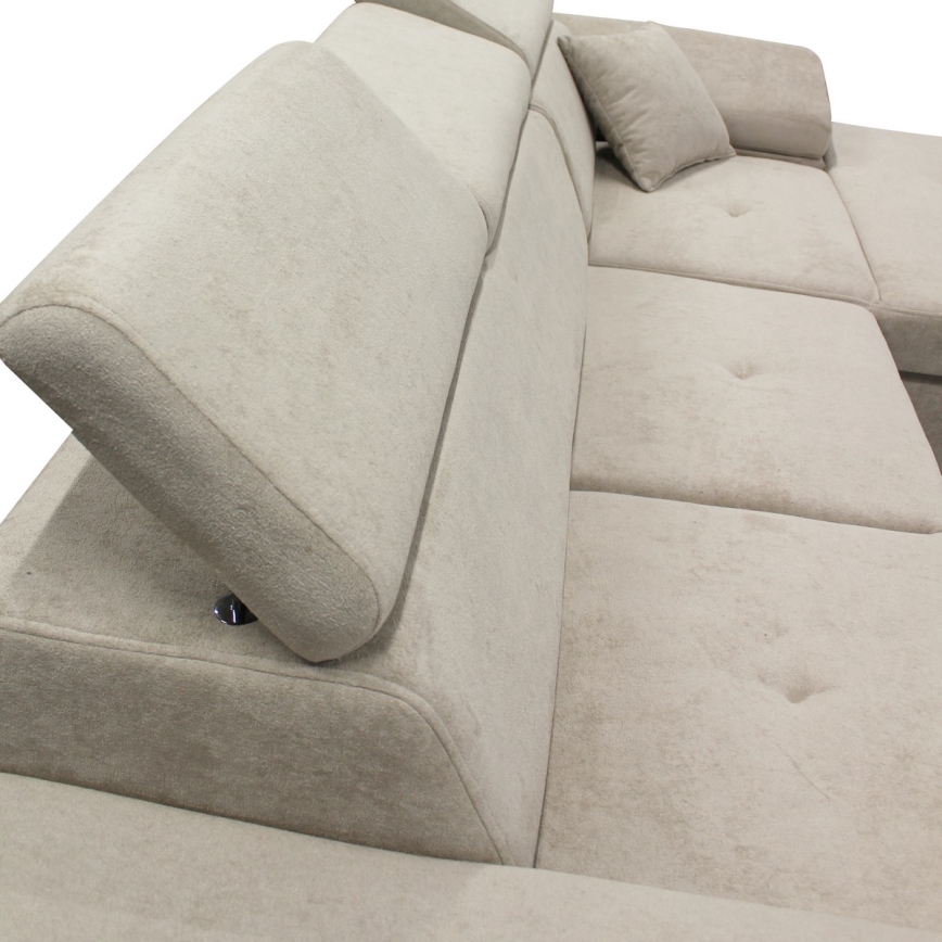 Eck-Schlafsofa mit Stauraum in L-Form CASTELO, rechts, grau