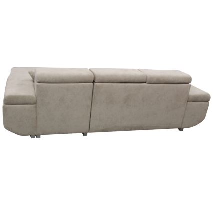 Eck-Schlafsofa mit Stauraum in L-Form CASTELO, rechts, grau