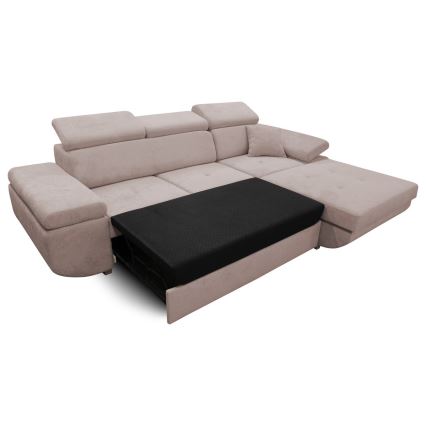 Eck-Schlafsofa mit Stauraum in L-Form CASTELO, rechts, rosa