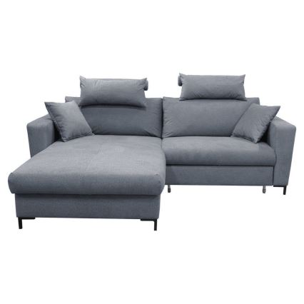Eck-Schlafsofa mit Stauraum in L-Form HORTA links, dunkelgrau