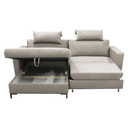 Eck-Schlafsofa mit Stauraum in L-Form HORTA links, grau