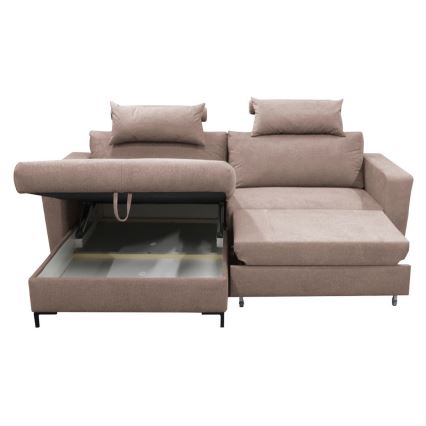 Eck-Schlafsofa mit Stauraum in L-Form HORTA links, rosa