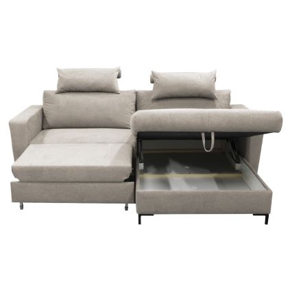 Eck-Schlafsofa mit Stauraum in L-Form HORTA, rechts, grau