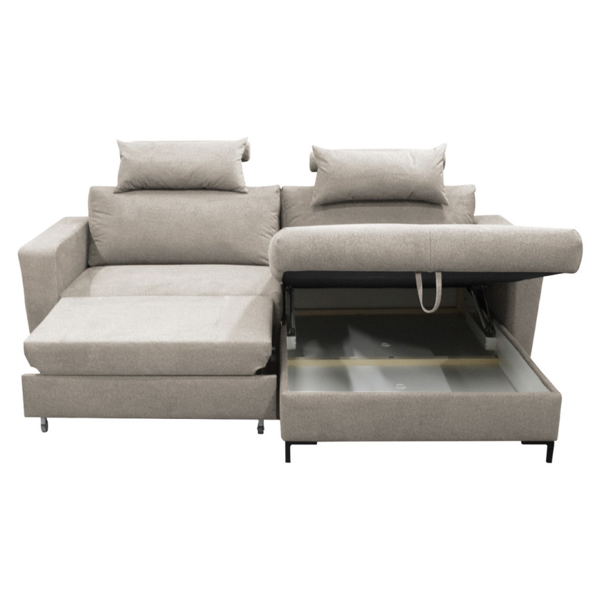 Eck-Schlafsofa mit Stauraum in L-Form HORTA, rechts, grau