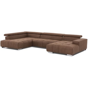 Ecksofa in U-Form TROPEA links braun