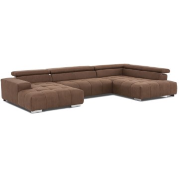 Ecksofa in U-Form TROPEA, rechts, braun
