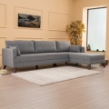 Ecksofa KORFU in L-Form, grau, rechts