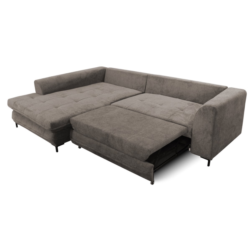 Eck-Schlafsofa mit Stauraum in L-Form LAGOA links taupe/grau