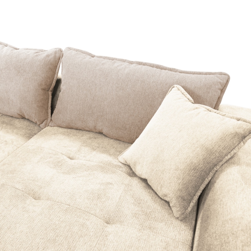 Eck-Schlafsofa mit Stauraum in L-Form LAGOA, rechts, beige/braun