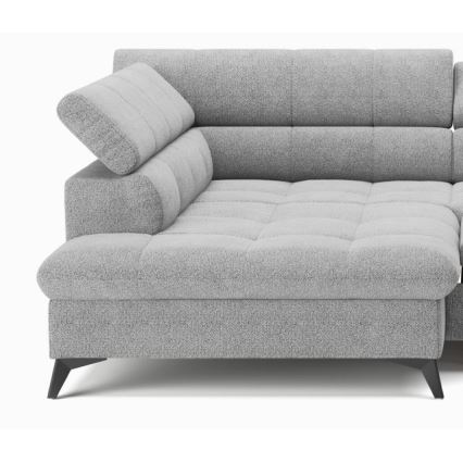Ecksofa zum Ausklappen in L-Form MARANO links, grau