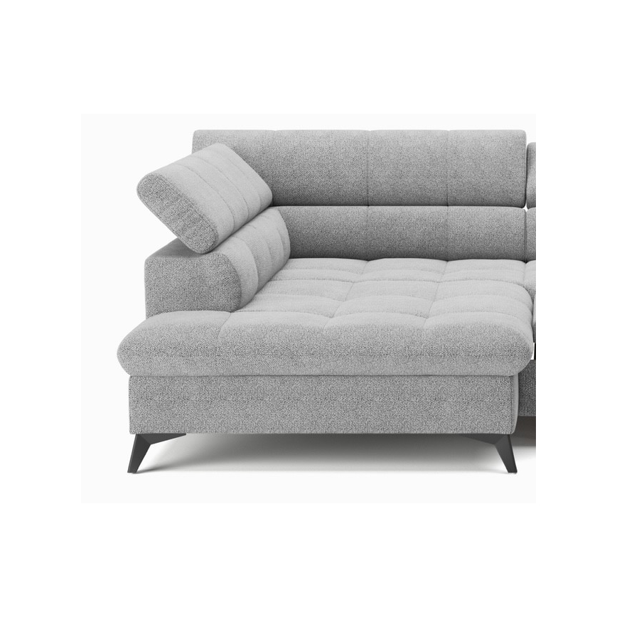 Ecksofa zum Ausklappen in L-Form MARANO links, grau