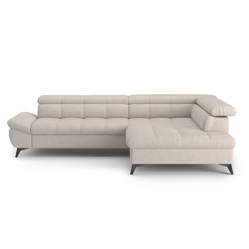 Ecksofa zum Ausklappen in L-Form MARANO rechts, beige