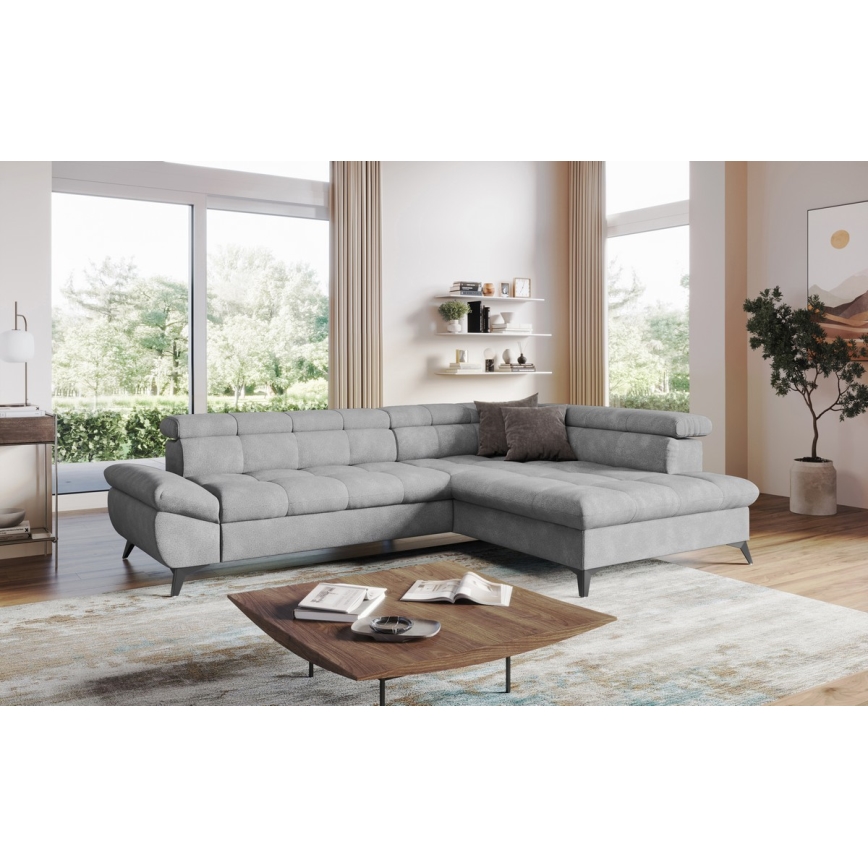 Eck-Schlafsofa MARANO in L-Form, rechts, grau