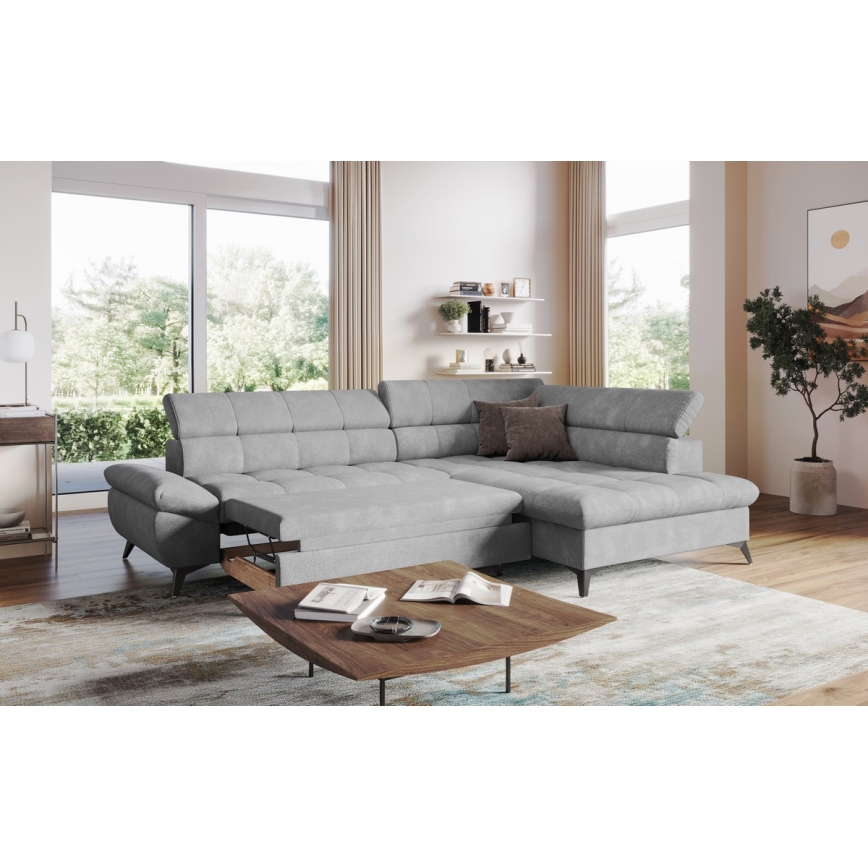 Eck-Schlafsofa MARANO in L-Form, rechts, grau