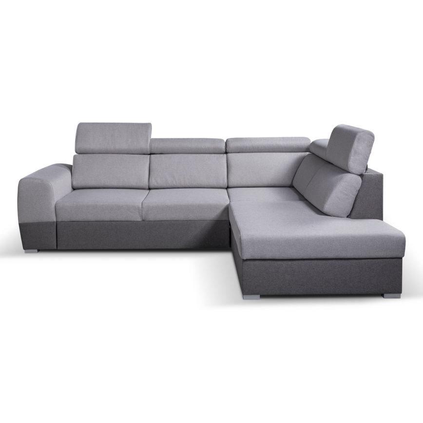 Eck-Schlafsofa in L-Form mit Stauraum MATRIX, grau, rechts
