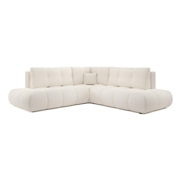 Ecksofa mit Schlaffunktion und Stauraum, L-Form ALMADA links, beige, gepolstert