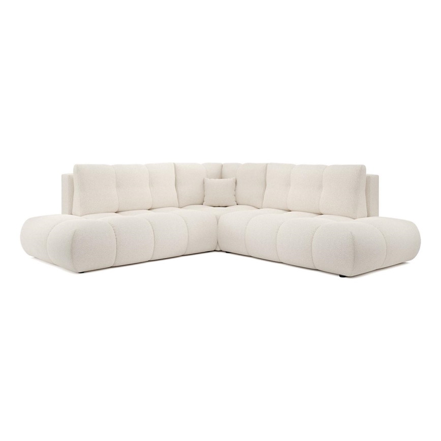 Ecksofa mit Schlaffunktion und Stauraum, L-Form ALMADA links, beige, gepolstert