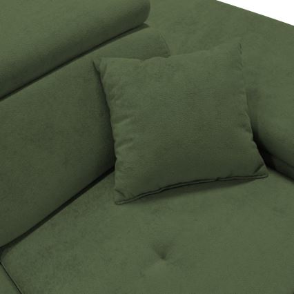 Eck-Schlafsofa mit Stauraum in L-Form CASTELO, rechts, grün