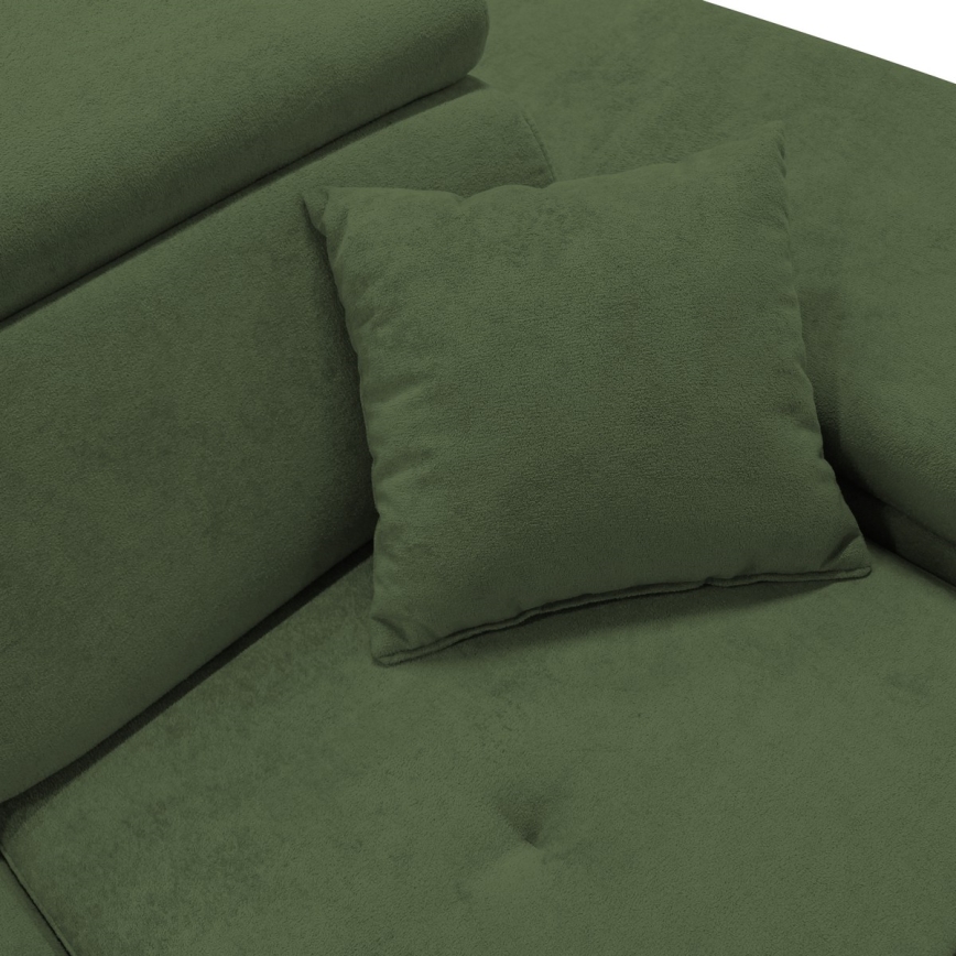 Eck-Schlafsofa mit Stauraum in L-Form CASTELO, rechts, grün