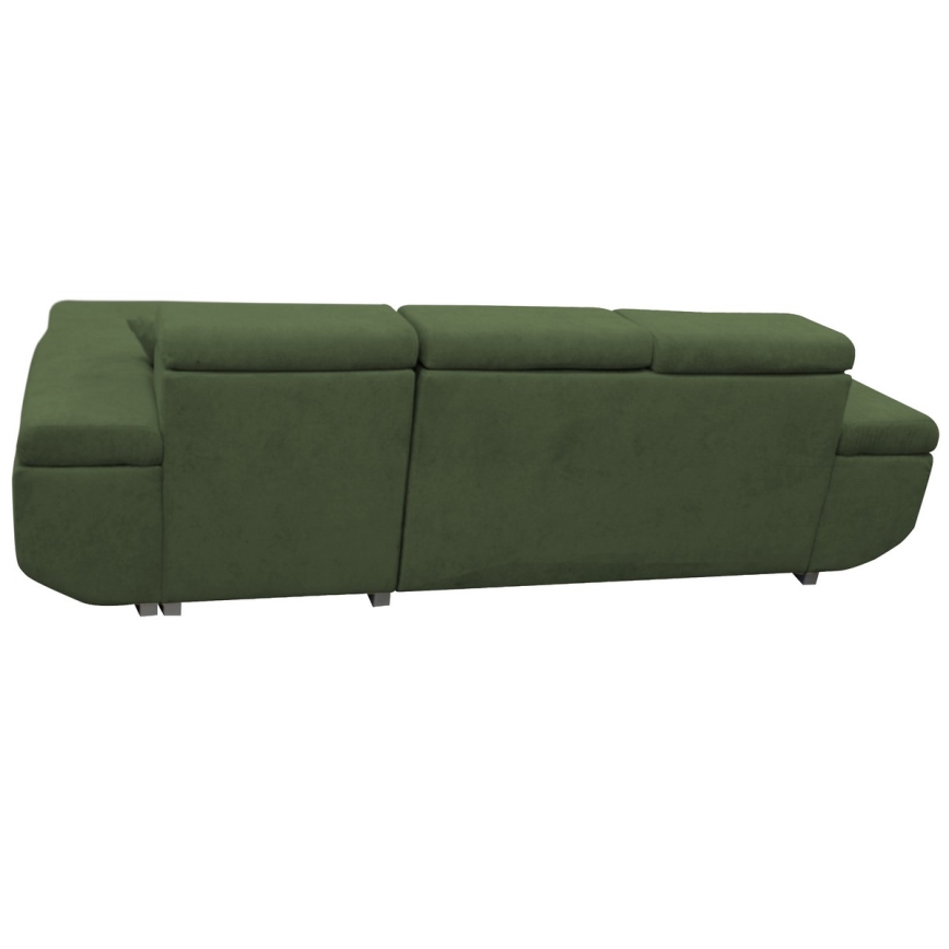 Eck-Schlafsofa mit Stauraum in L-Form CASTELO, rechts, grün