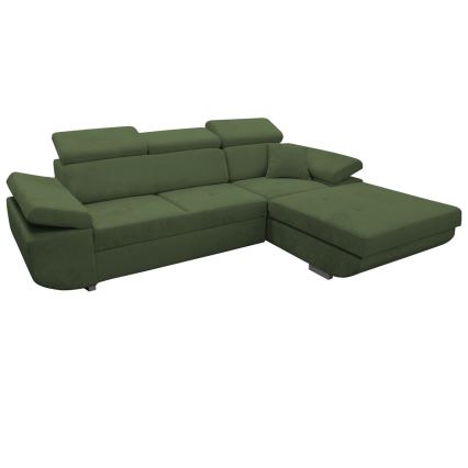 Eck-Schlafsofa mit Stauraum in L-Form CASTELO, rechts, grün