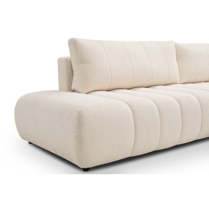 Eck-Schlafsofa mit Stauraum in L-Form DESIO, rechts, beige