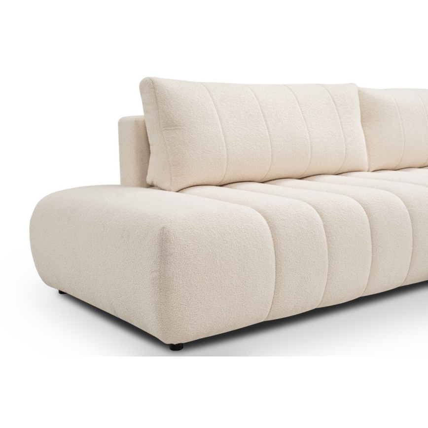 Eck-Schlafsofa mit Stauraum in L-Form DESIO, rechts, beige