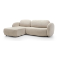 Ecksofa OLBIA mit Schlaffunktion und Stauraum, L-Form, links, beige