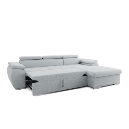 Eck-Schlafsofa in L-Form mit Stauraum PADUA, grau, rechts