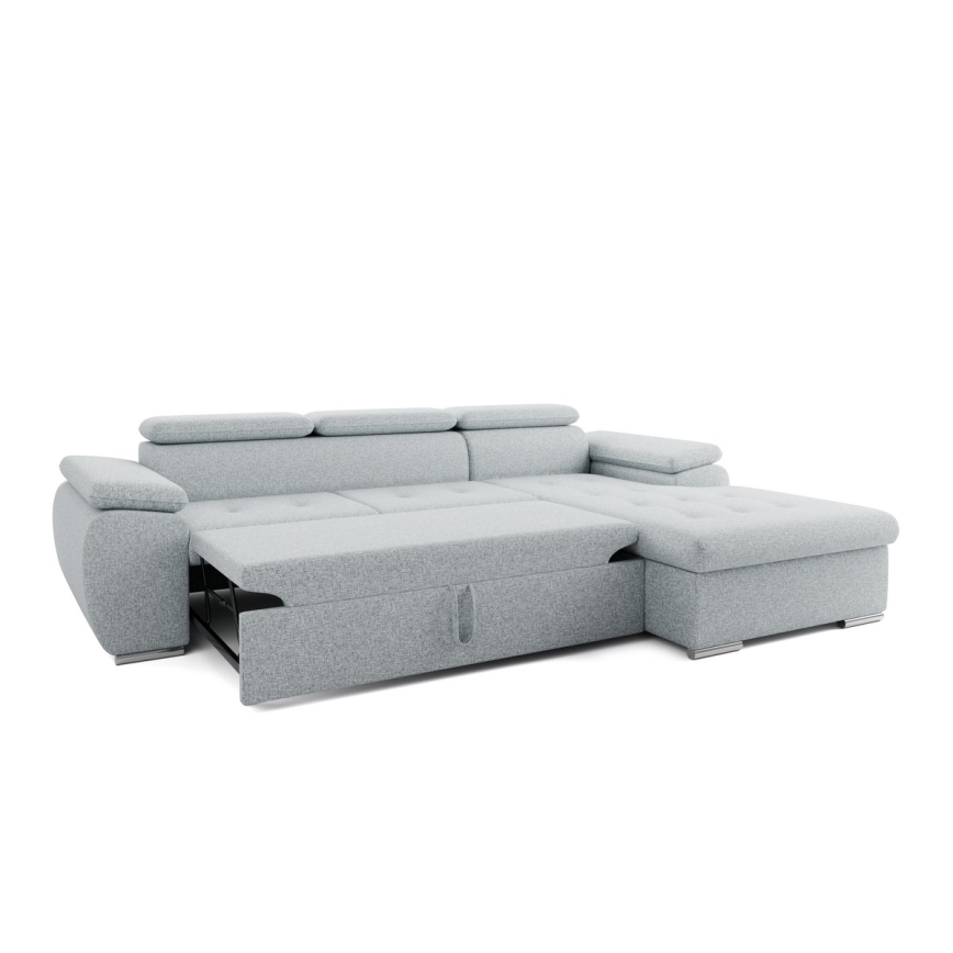Eck-Schlafsofa in L-Form mit Stauraum PADUA, grau, rechts