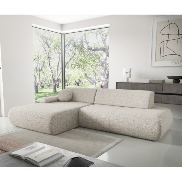 Ecksofa PRATO mit Schlaffunktion und Stauraum, L-Form, links, beige