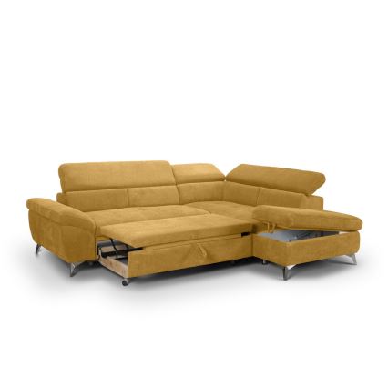 Eck-Schlafsofa in L-Form SALERNO, rechts, gelb
