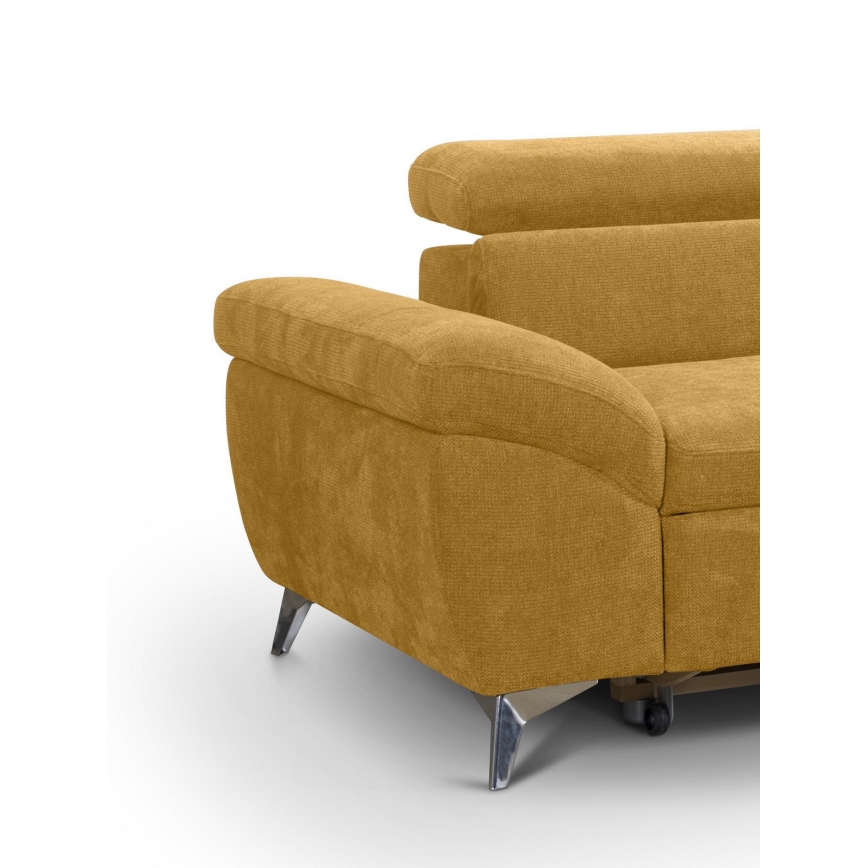 Eck-Schlafsofa in L-Form SALERNO, rechts, gelb